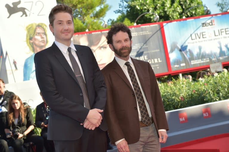 Directors Charlie Kaufman (R) and Duke Johnson arrive for the screening of the movie "Anomalisa" presented in competition at the 72nd Venice International Film Festival on September 8, 2015 at Venice Lido