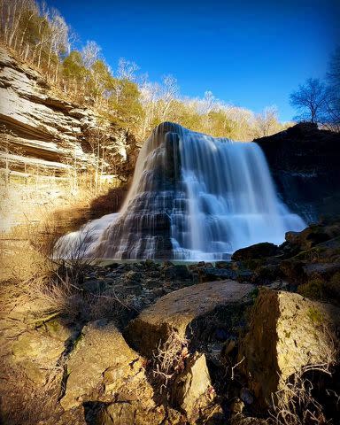 <p>Tara Hunt</p> For a unique experience, join a kayak tour to the base of Burgess Falls.