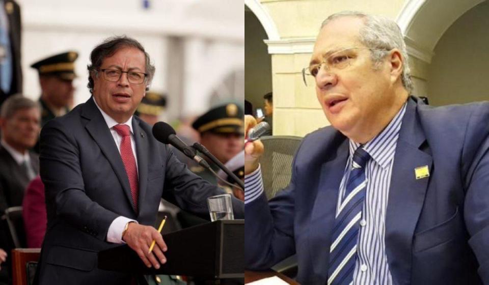 Presidente Gustavo Petro y el nuevo presidente del Senado, Iván Name. Imágenes: Presidencia y Senado