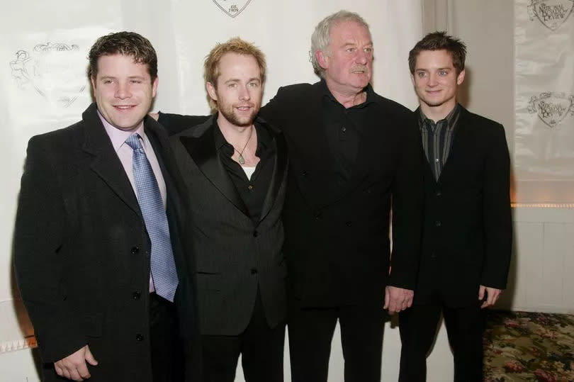 Actors Sean Astin, Billy Boyd, Bernard Hill, and Elijah Wood  from The Lord of the Rings