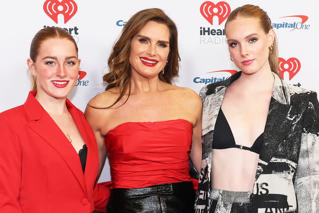 <p>Dia Dipasupil/Getty</p> Brooke Shields with her daughters Rowan and Grier.