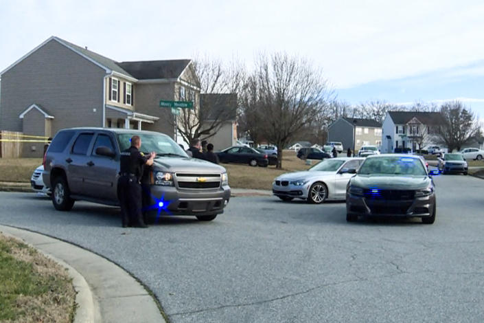 Police respond to a crime scene in High Point, N.C., on Jan. 7, 2023. (WXII)