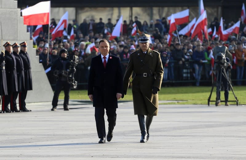 Polish President Duda attends a ceremony marking the National Independence Day in Warsaw