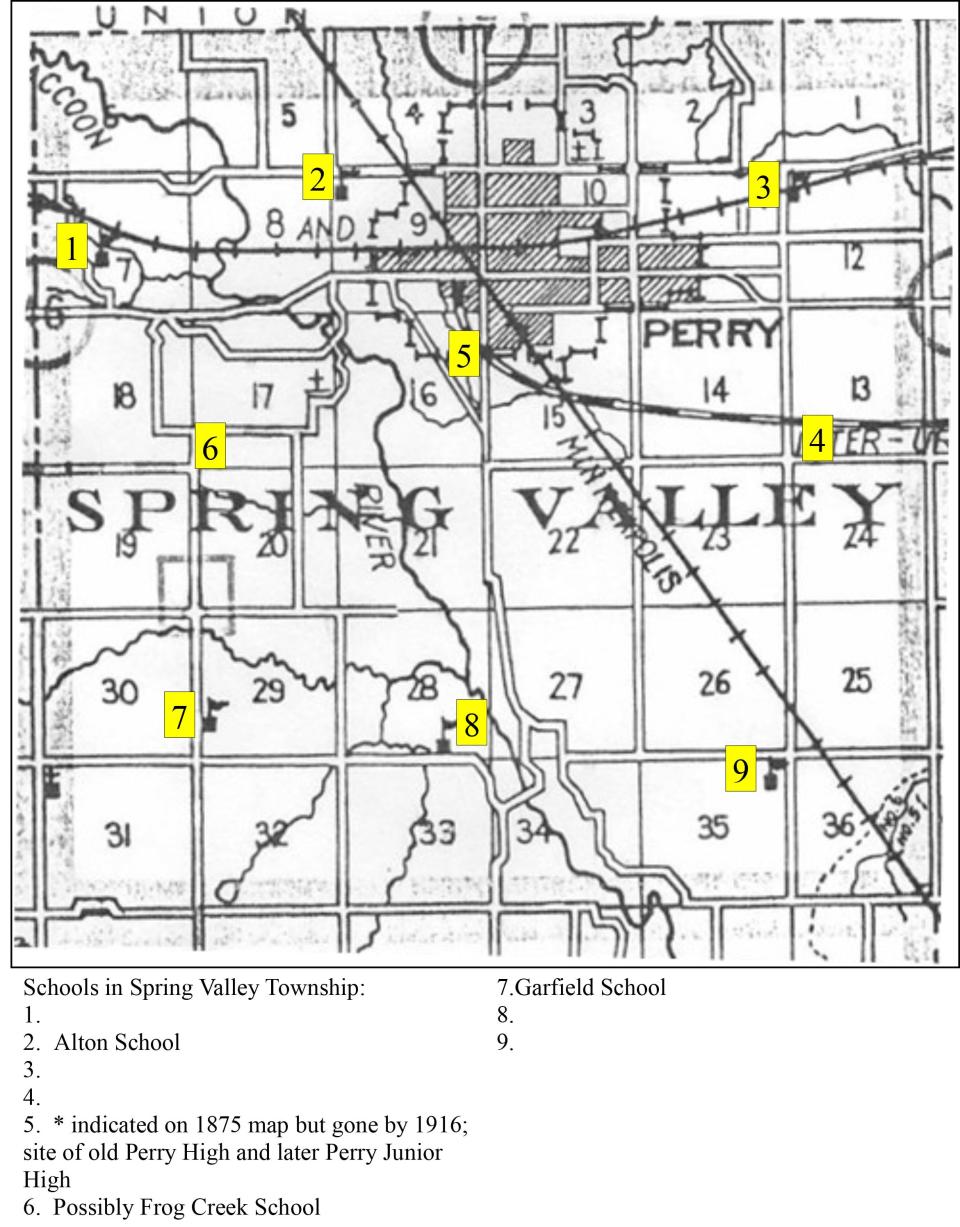 A group is seeking information about the names and locations of schools in Spring Valley Township.