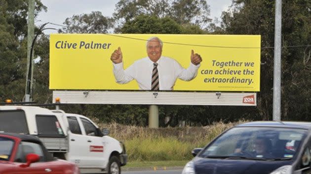 Clive Palmer's new billboard in the seat of Lilley.