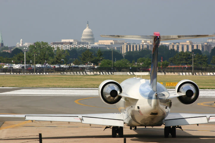 an airplane parked at the airport