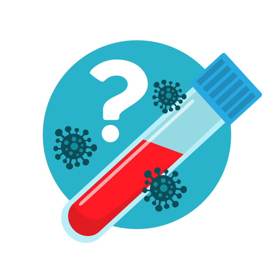 A test tube in a medical test tube for a virus and infection and a question mark (Photo: SuslO via Getty Images)