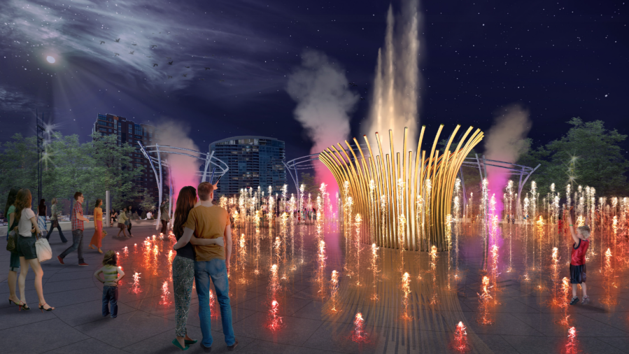 A rendering of proposed renovations to the Scioto Mile Fountain. (Courtesy Photo/CDDC)