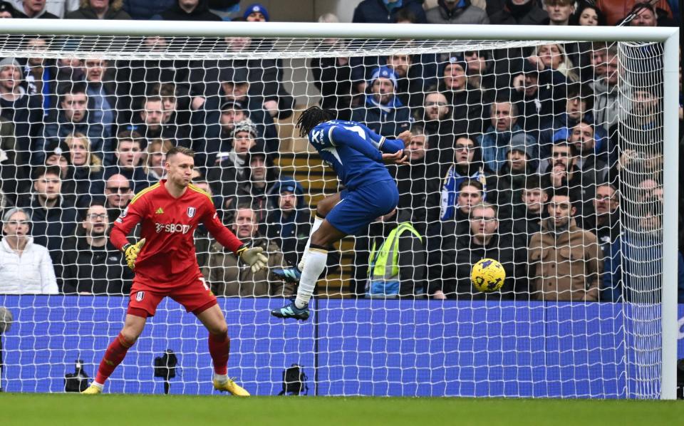 Chelsea's Raheem Sterling heads towards goal