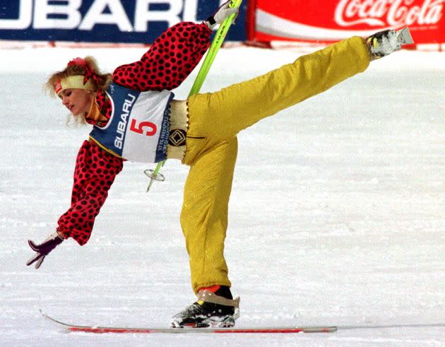Oksana Kushenko of Russia performing in the ski ballet competition at the 1997 FIS Freestyle Ski World Championships in Nagano, Japan. (Photo: Reuters Photographer / Reuters)