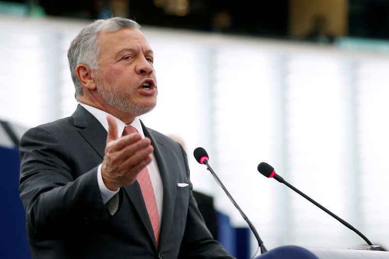 FILE PHOTO: FILE PHOTO: King of Jordan Abdullah II addresses the European Parliament in Strasbourg