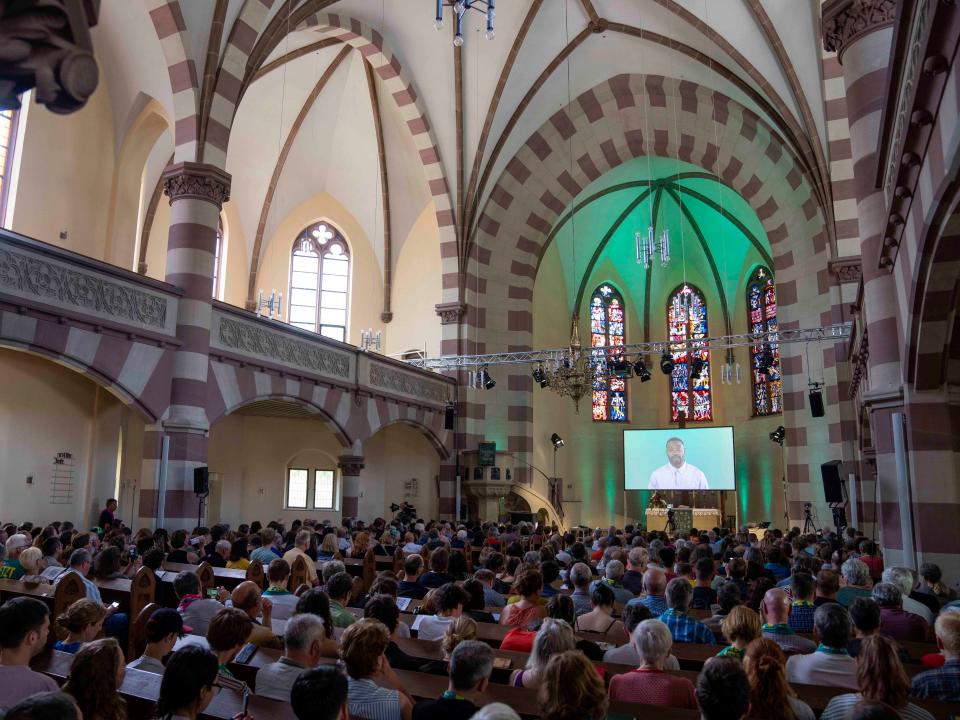 Congregation in a church