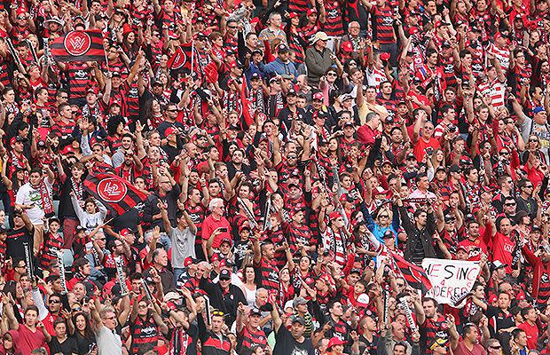 The Red and Black Bloc in full voice. Source: Getty