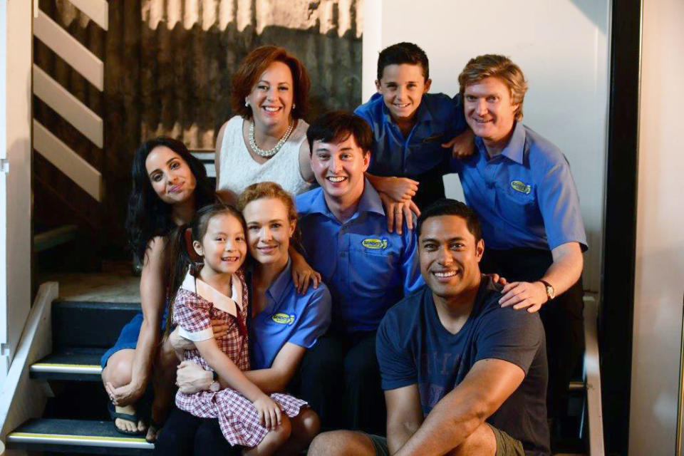 Krew (pictured here with TV family) had a lot of fun playing such a different role to what she is used to acting in. Source: ABC