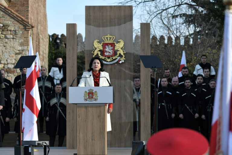 Georgia's new and first female President Salome Zurabishvili was sworn in on Sunday