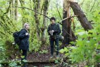 Lane (Wes Robinson) and Talia (Valorie Curry) in “Blair Witch.” (Clover Films)