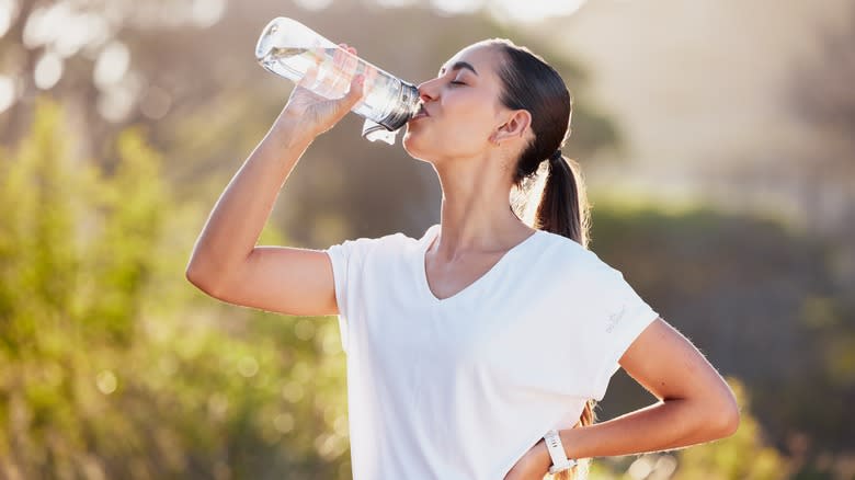 Woman drinking water