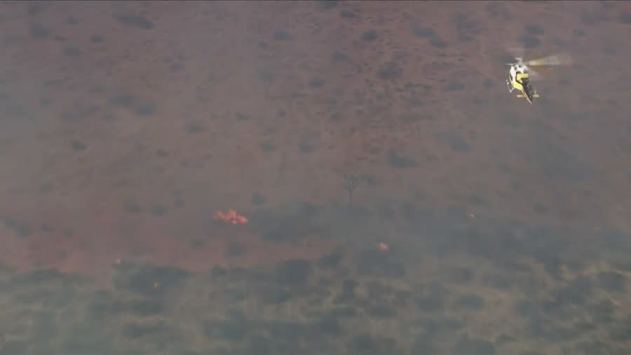 Fire crews battling large brushfire near Los Angeles-San Bernardino county line