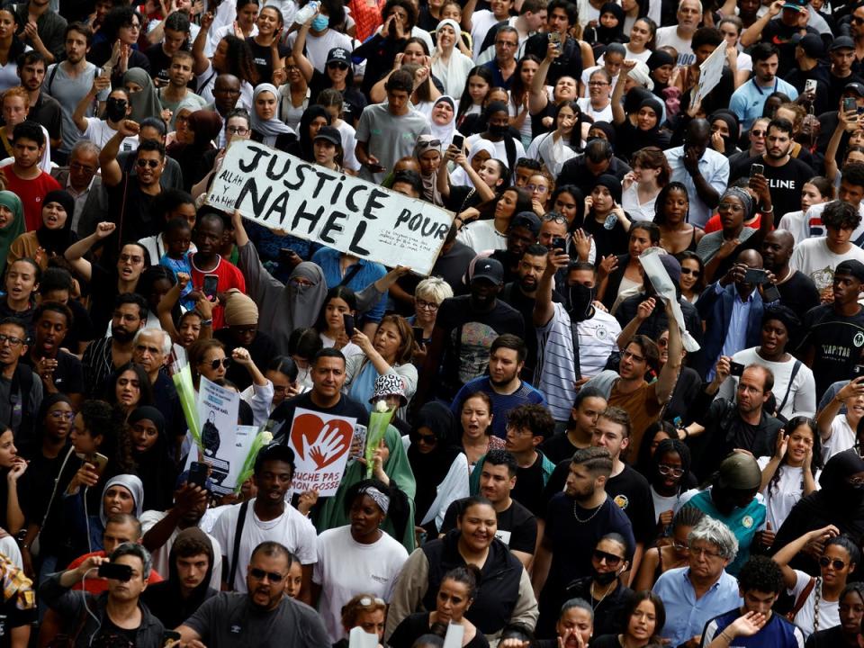 A march in tribute to Nahel (Sarah Meyssonnier/Reuters)