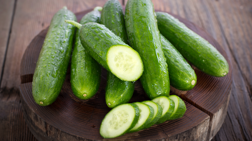 <p> Cucumbers are an ideal addition to salads and smoothies during balmy periods. The vegetable is around 96 per cent water - the highest of any food - making them seriously refreshing. They also contain a soluble fibre called pectin, which a <a href="https://pubmed.ncbi.nlm.nih.gov/25623312/" rel="nofollow noopener" target="_blank" data-ylk="slk:study;elm:context_link;itc:0;sec:content-canvas" class="link ">study</a> found aids bowel movements, simultaneously making it a gut-healthy food since it feeds 'good' gut bacteria for boosted digestion. </p>