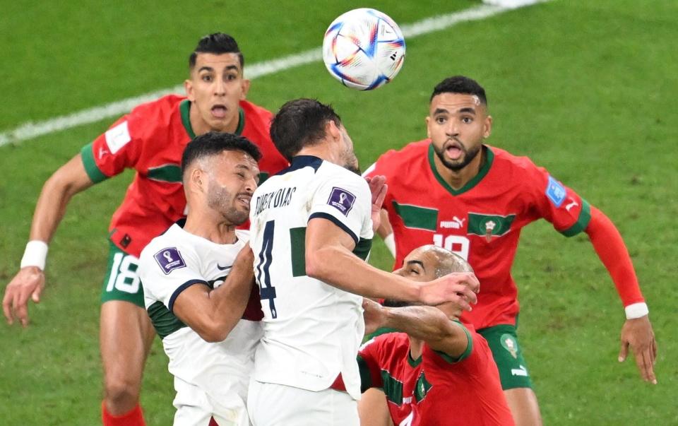 Ruben Dias #4 of Portugal in action during the FIFA World Cup Qatar 2022 quarter final match - Anadolu