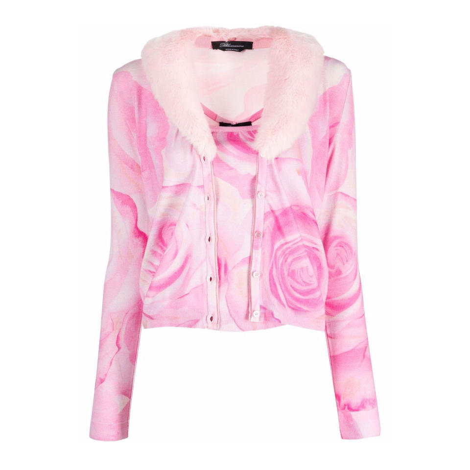 Blumarine floral-print V-neck cardigan