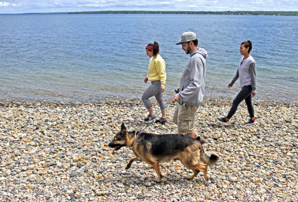 Walking along Rome Point at the John H. Chaffe Nature Preserve in North Kingstown.