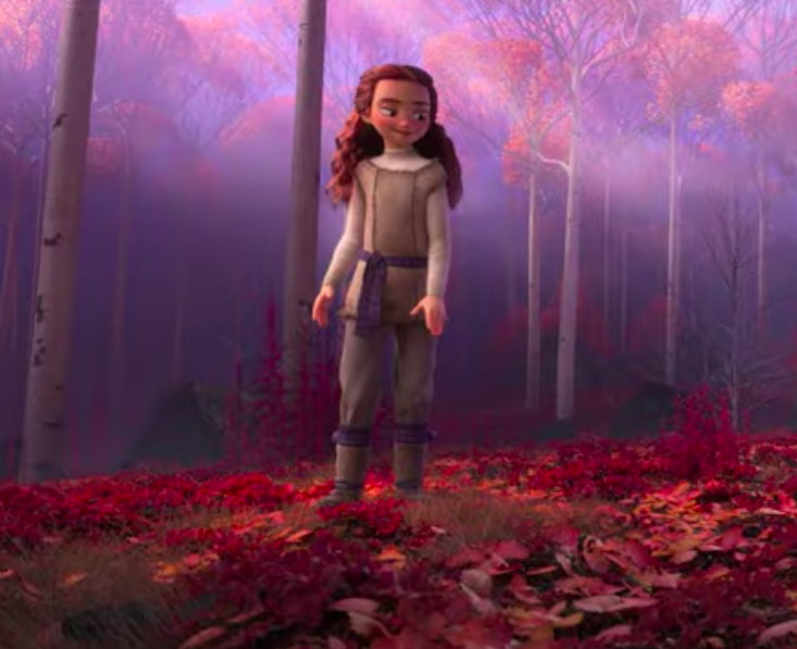 A screen capture of a new redheaded character from the <em>Frozen 2</em> trailer (Disney)