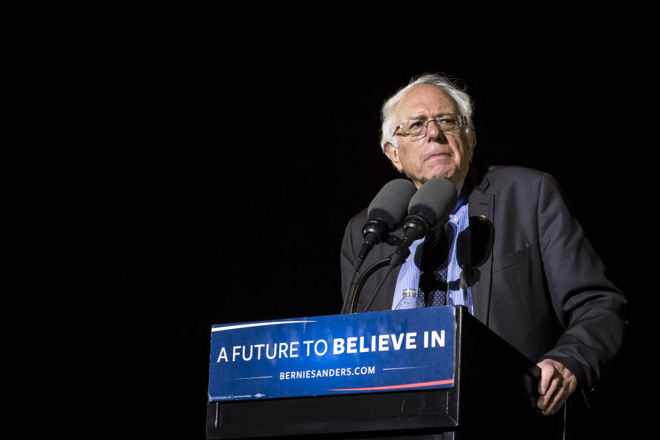 Senator Bernie Sanders at a rally at St. Mary's Park in the South Bronx on Mar. 31, 2016.