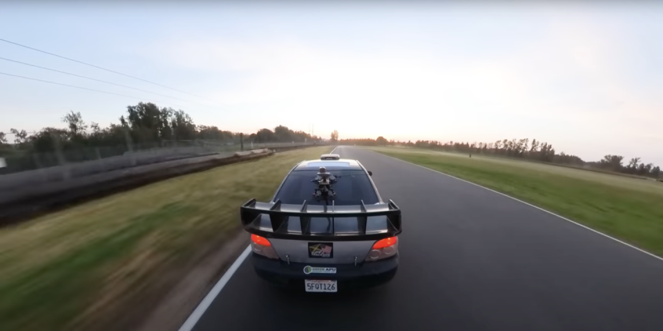 ferrari swapped 2004 subaru sti on track at portland international raceway