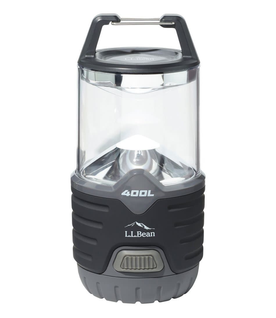 Lantern with up to 400 lumens and a carabiner handle.