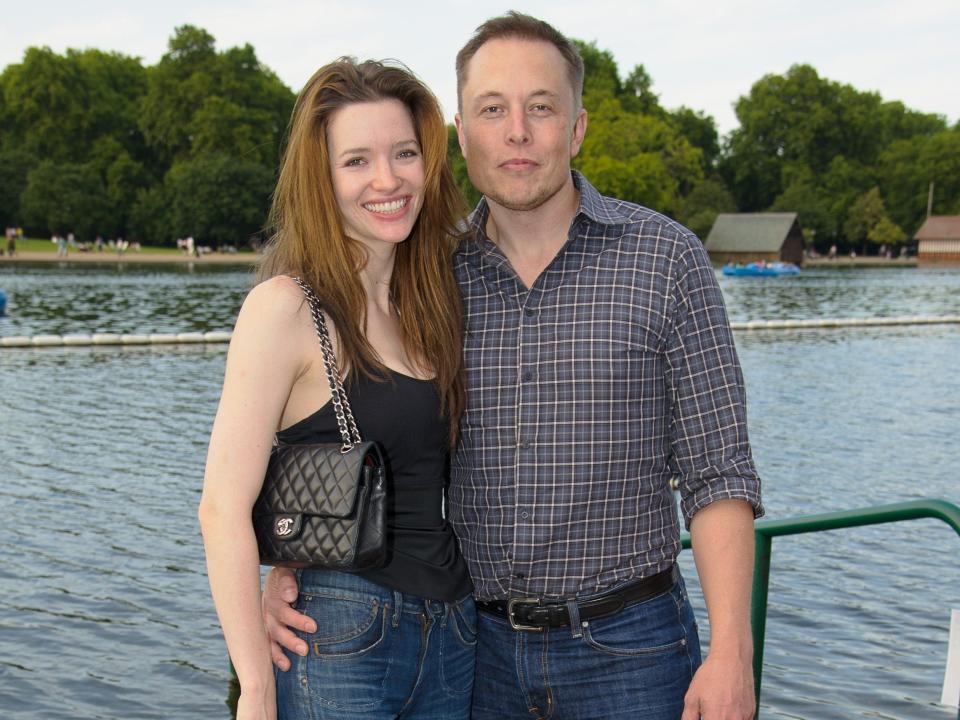 Talulah Riley and Elon Musk attend Chucs Dive & Mountain Shop's swim party at Serpentine on July 4, 2011 in London, England.