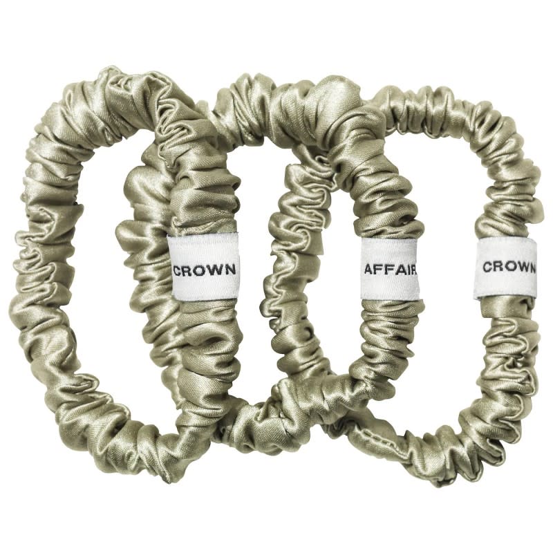 <p>Crown Affair The Silk Scrunchie, $15, <a href="https://howl.me/clRke2dGqY3" rel="nofollow noopener" target="_blank" data-ylk="slk:available here;elm:context_link;itc:0;sec:content-canvas" class="link ">available here</a></p>