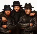 (Left to right) NFL stars Trent Richardarson, LaMarr Woodley and Marshawn Lynch as Run DMC' "Ultimate Run DMC" (ESPN The Magazine)