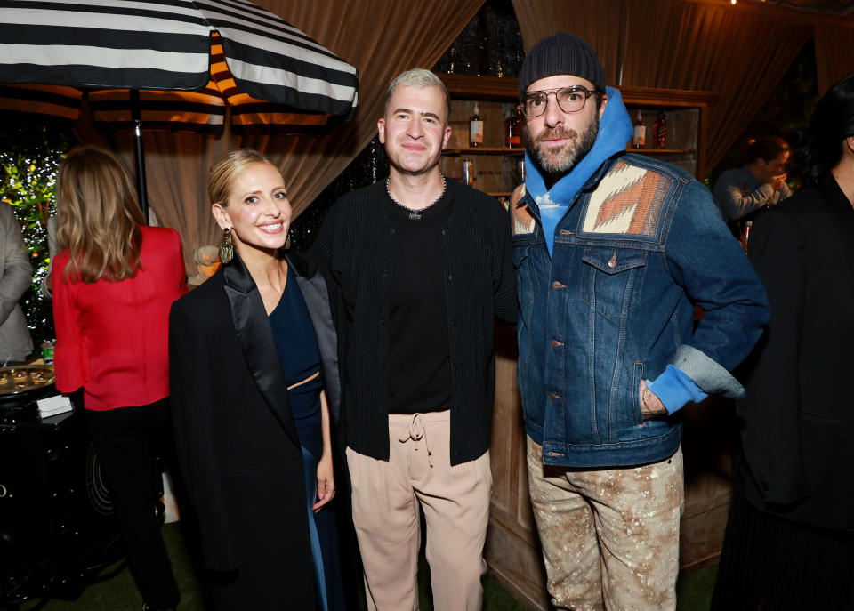 Sarah Michelle Gellar, Evan Ross Katz and Zachary Quinto