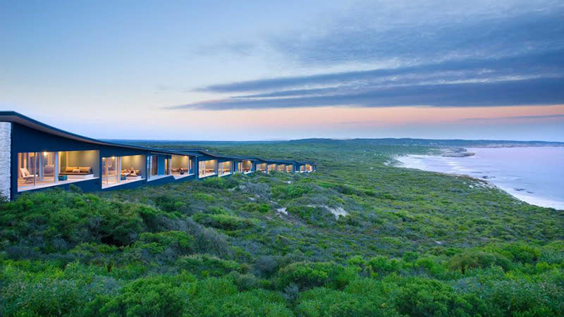 <b>Southern Ocean Lodge, Australia</b><br>Floating atop a secluded cliff on a rugged stretch of coast, Southern Ocean Lodge offers an unparalleled view into the pristine Kangaroo Island wilderness.