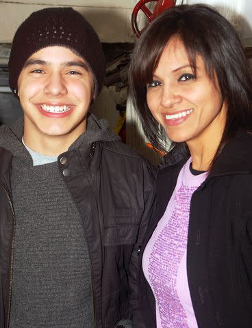 <p>Bruce Glikas/FilmMagic</p> David Archuleta and his mom Lupe Marie Mayorga in New York City in November 2008