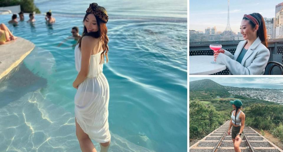 Love Triangle's Ly Huong Tran in travel pictures from her instagram account