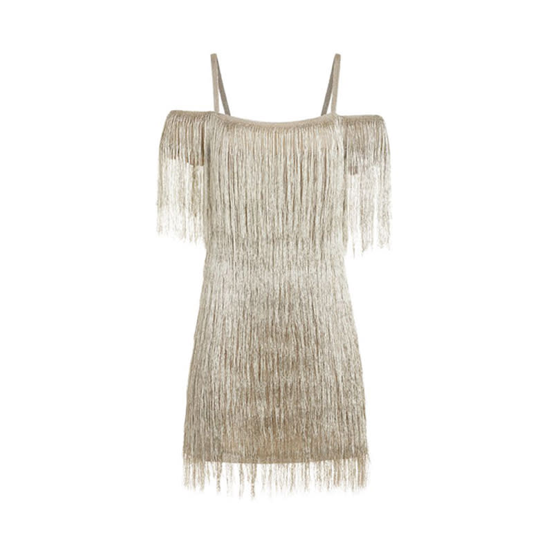 <a rel="nofollow noopener" href="https://shoprachelzoe.com/shop/ready-to-wear/dresses/elie-metallic-fringe-mini-dress/?attribute_pa_color=plat" target="_blank" data-ylk="slk:Elie Metallic Fringe Mini Dress, Rachel Zoe, $595;elm:context_link;itc:0;sec:content-canvas" class="link ">Elie Metallic Fringe Mini Dress, Rachel Zoe, $595</a>