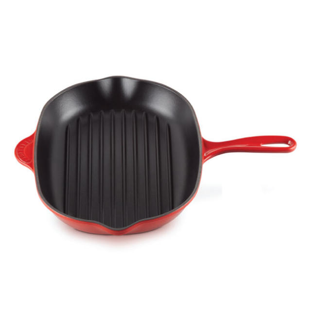 Le Creuset grill pan/skillet round 26cm, red