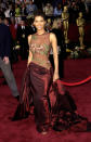 <p>Probably her most memorable dress to date, Halle Berry dared to brave (almost) all of her top half in this semi-sheer gown in 2002.</p> 