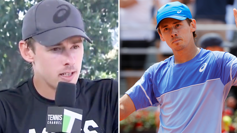 Alex de Minaur (pictured) has sent a warning to his rivals ahead of Roland Garros. (Images: @TennisTV/Getty Images)