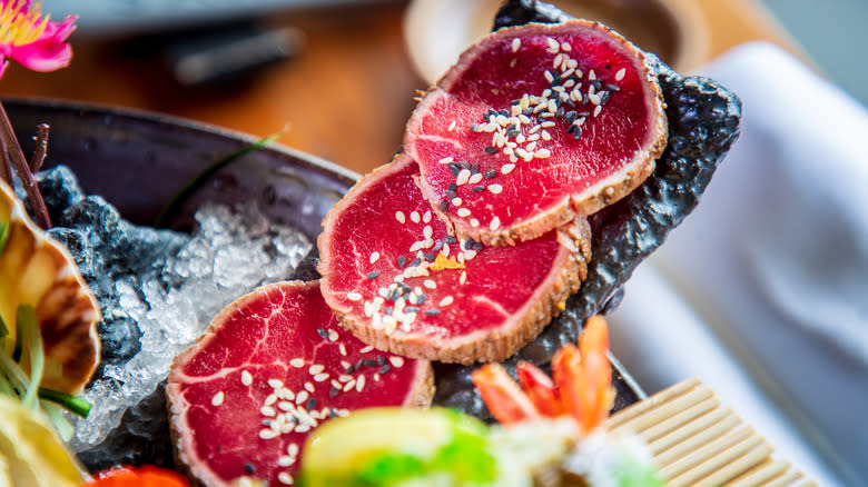 Wagyu beef with seeds