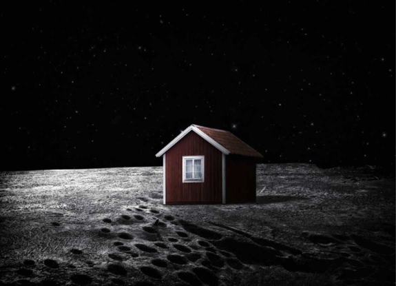 This artist illustration shows what the Moonhouse could look like when it self-assembles on the lunar surface. Image released on May 28, 2014.