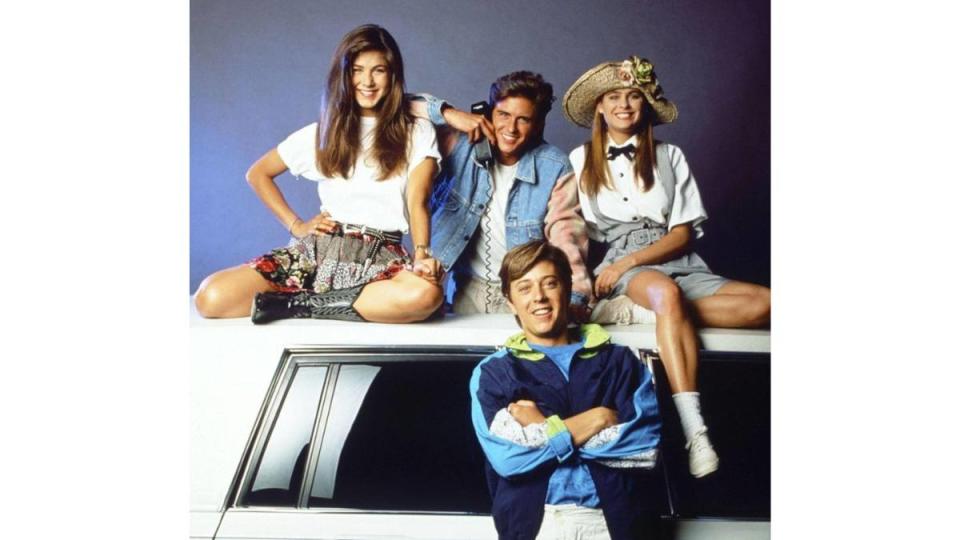 <span><span>Jennifer Aniston, Charlie Schlatter, Ami Dolenz, Brandon Douglas in <em>Ferris Bueller</em> (1991) </span><span>Moviestillsdb.com/Paramount Television</span></span>