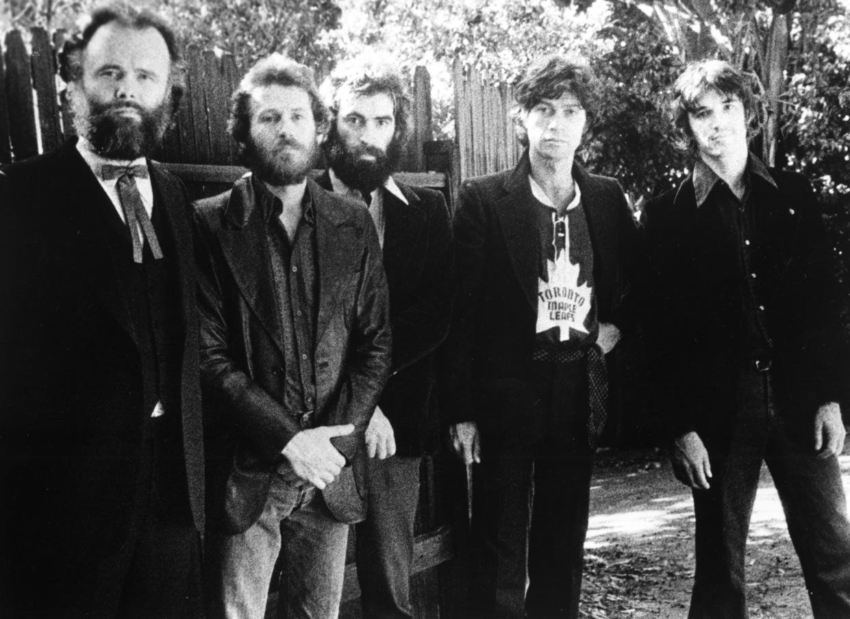 The Band (L-R: Garth Hudson, Levon Helm, Richard Manuel, Robbie Robertson, Rick Danko) in 1969. (Michael Ochs Archives/Getty Images)
