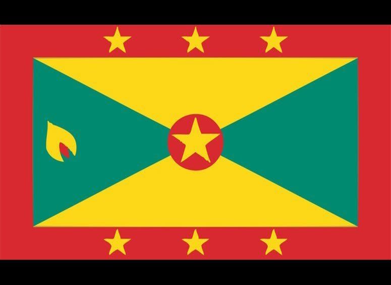 The circles and stars and triangles aren’t too unusual, but wait—what’s that yellow-and-red flame-shaped thing at left? That’s a clove of nutmeg, an important export of Grenada, once called the “Spice Island.” If you remember, raise of glass of eggnog next Christmas to the flag of Grenada.    <em>Photo: Courtesy iStock Photo</em>