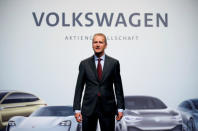FILE PHOTO: Herbert Diess, Volkswagen's new CEO, poses during the Volkswagen Group's annual general meeting in Berlin, Germany, May 3, 2018. REUTERS/Axel Schmidt/File Photo/File Photo