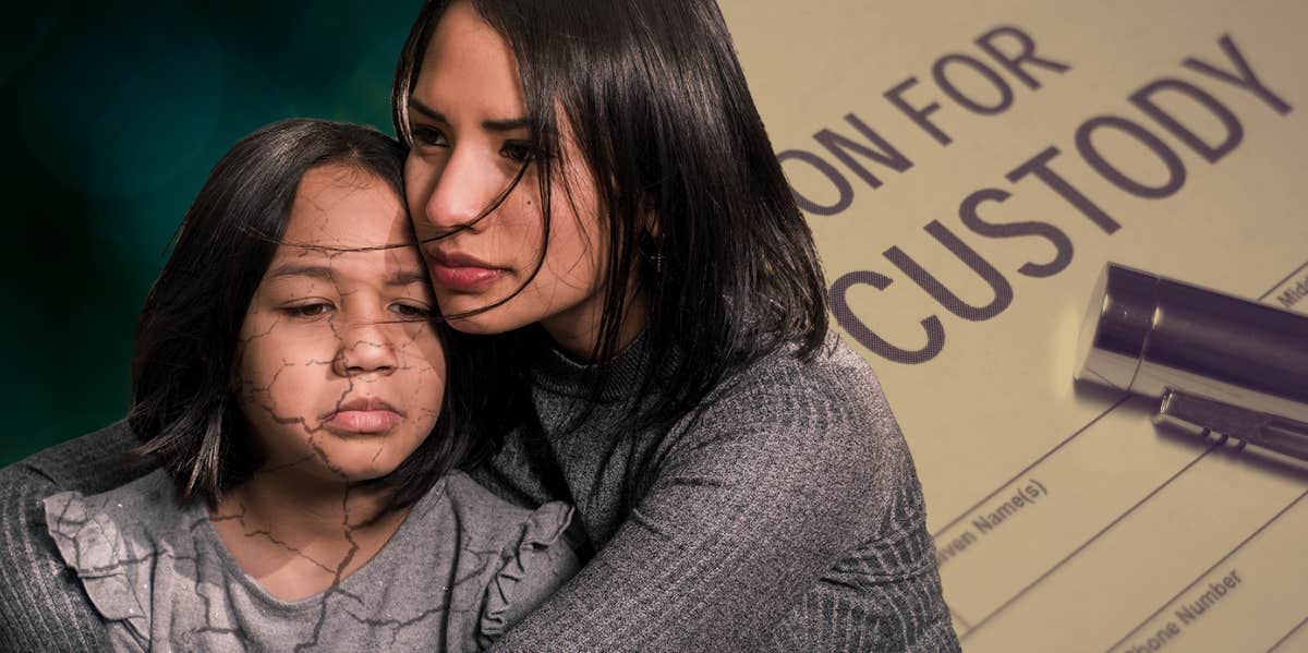 A woman trying to protect her daughter during a custody battle