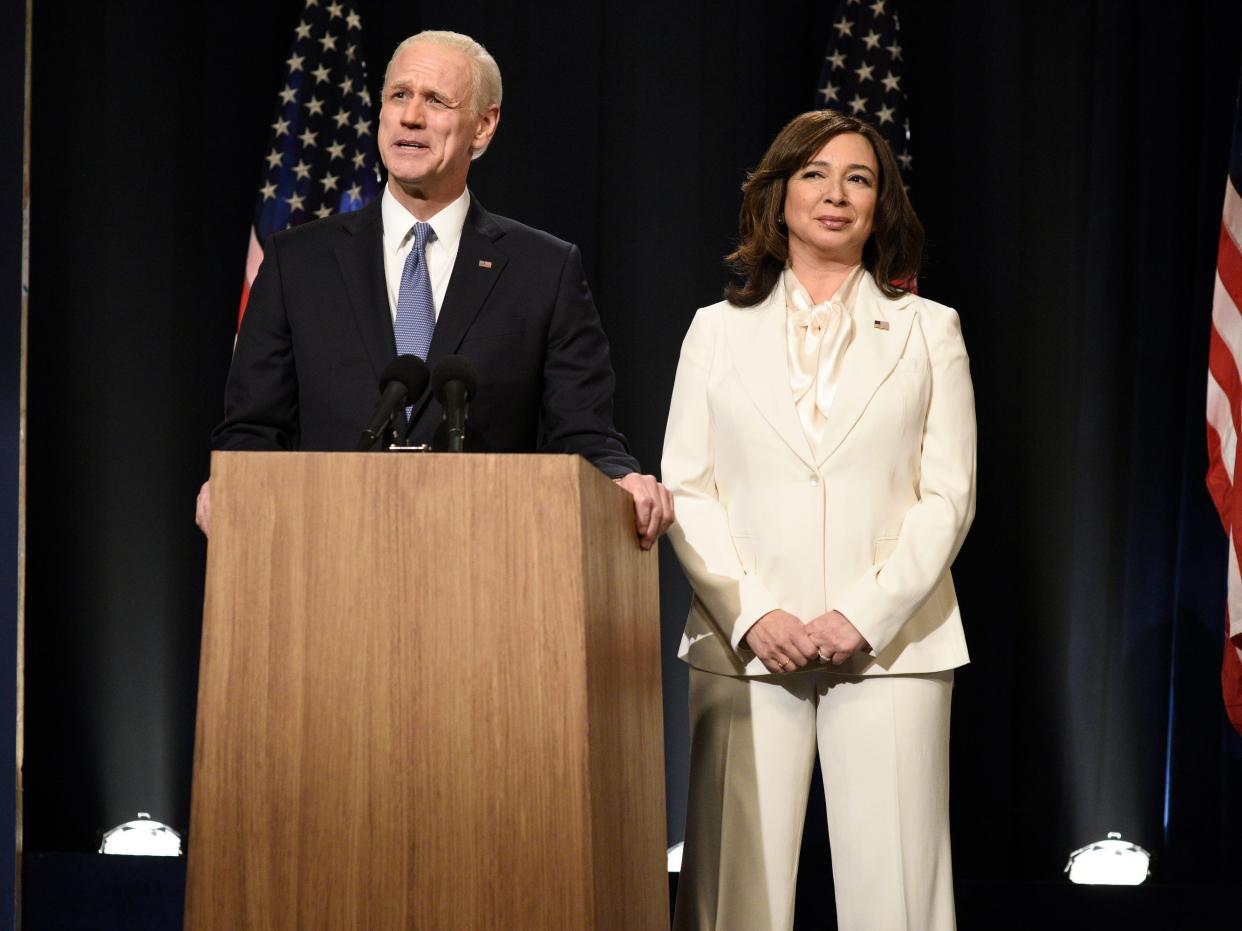 Jim Carrey and Maya Rudolph as Joe Biden and Kamala Harris